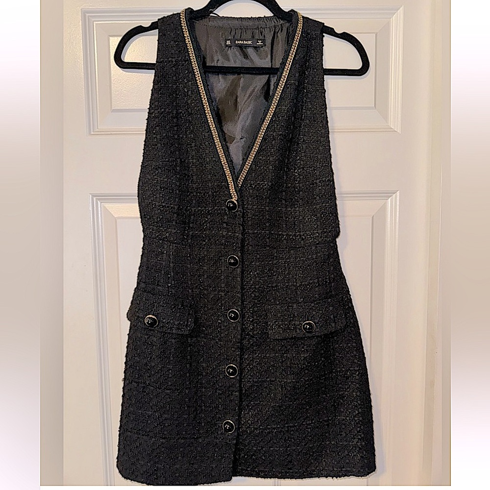 NWOT Zara Tweed Vest Dress